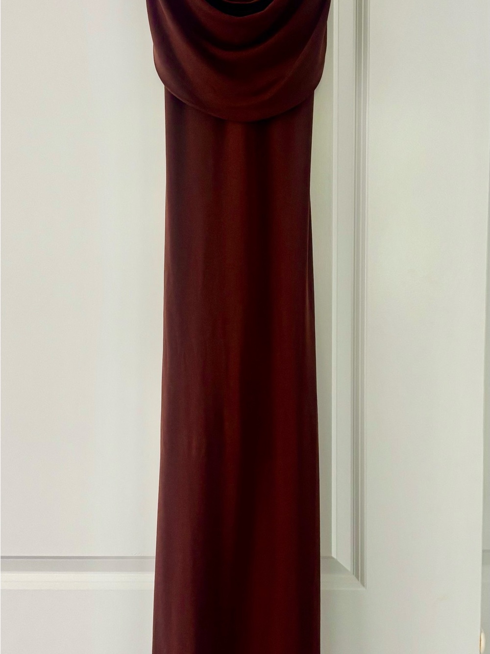 Draped Maxi Dress in Deep Burgundy